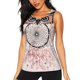 thumbnail image 1 of Balery Dreamcatcher With Owl Camiseta sin mangas estampada ligera para mujer, tops de entrenamiento sin mangas, camisetas de yoga transpirables de secado rápido.-Small, 1 of 7