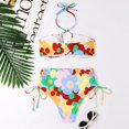 thumbnail image 5 of Gibobby Conjunto de Bañador Sexy Bikini de mujer Cintura alta Sexy Estampado floral Correa Split Floral Traje de baño popular(Amarillo,G), 5 of 5