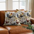 thumbnail image 3 of Vintage Rooster Throw Pillow Cover Sunflower Farmhouse Rural Country Cotton Linen Cushion Cover Throw Pillow Case with Invisible Zipper for Couch Sofa Bed Chair Car 16x16 Inch, 3 of 9