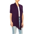 thumbnail image 2 of MOA Collection Women's Asymmetrical Hem Short Sleeves Cardigan, 2 of 6