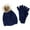 Navy, variant on CTM Knit Beanie Hat with Pom and Matching Gloves Set (Women)