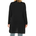 thumbnail image 3 of Women's Casual Plus Size Long Sleeve Loose Fit Solid Open Cardigan with Side Pockets, 3 of 6