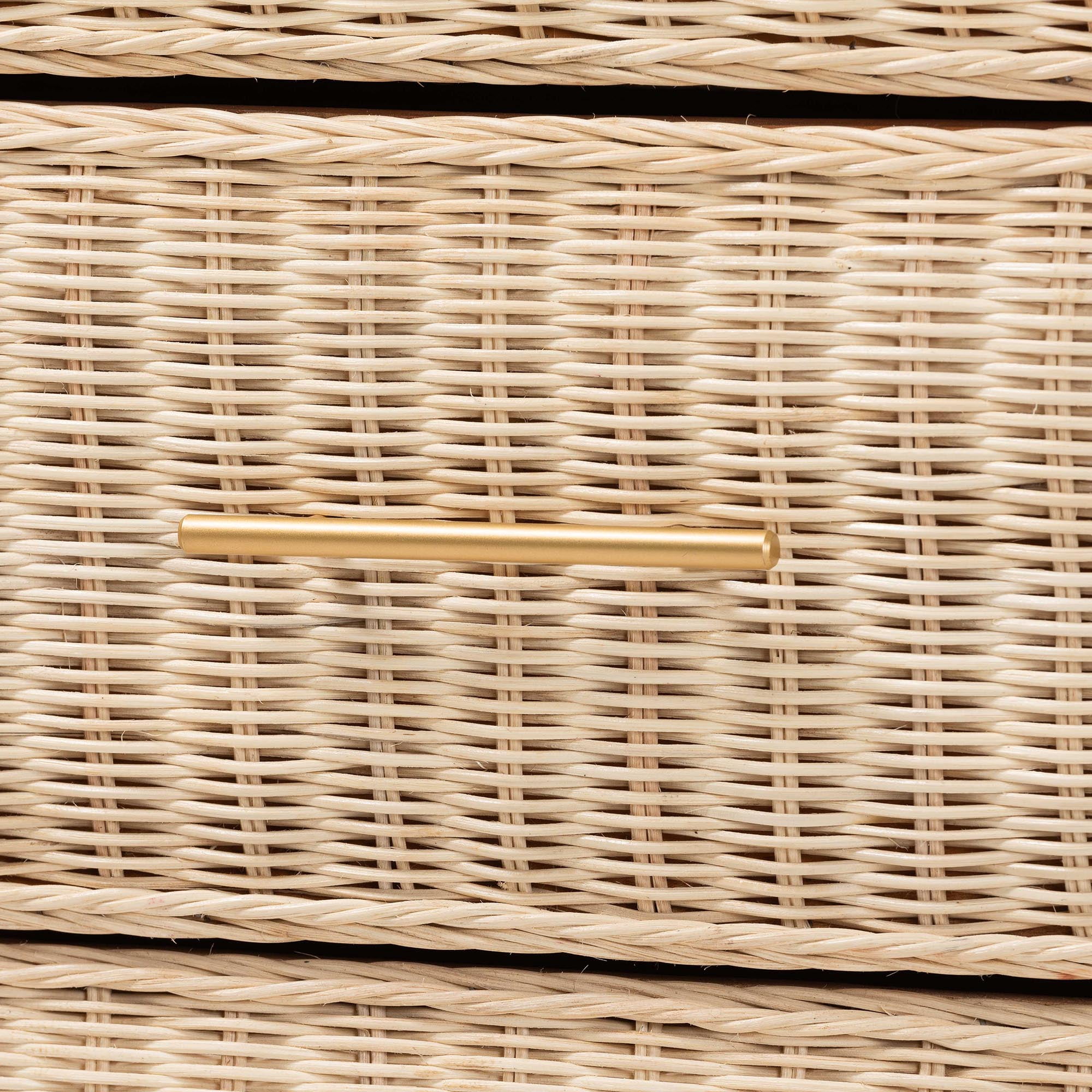 bali & pari Lanica Japandi Dresser, 6-Drawer, Sun-Bleached Rattan