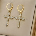 thumbnail image 4 of GKNET Rhinestone Zircon Cross Pendant Earrings For Women Korean Drop Dangle Earrin WY4-Gold-, 4 of 7