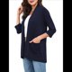 thumbnail image 3 of Cárdigan Informal para Mujer con Bolsillos, Mangas 3/4 y Abertura Frontal. Azul Marino M, 3 of 10