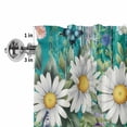 thumbnail image 5 of Kitchen Valances for Window, Spring Flowers Daisy Butterflies Light Filtering Rod Pocket Valance Curtain, Green Wood Board Short Curtains Window Topper for Bedroom Bathroom Living Room 54x18in, 5 of 9