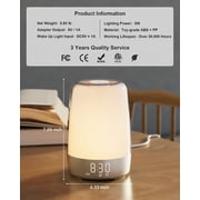 Sailstar Sunrise Alarm Clock, Touch Wake Up with Sunrise Simulation and Sunset Simulation, 3 Way Dimmable Bedside Lamp