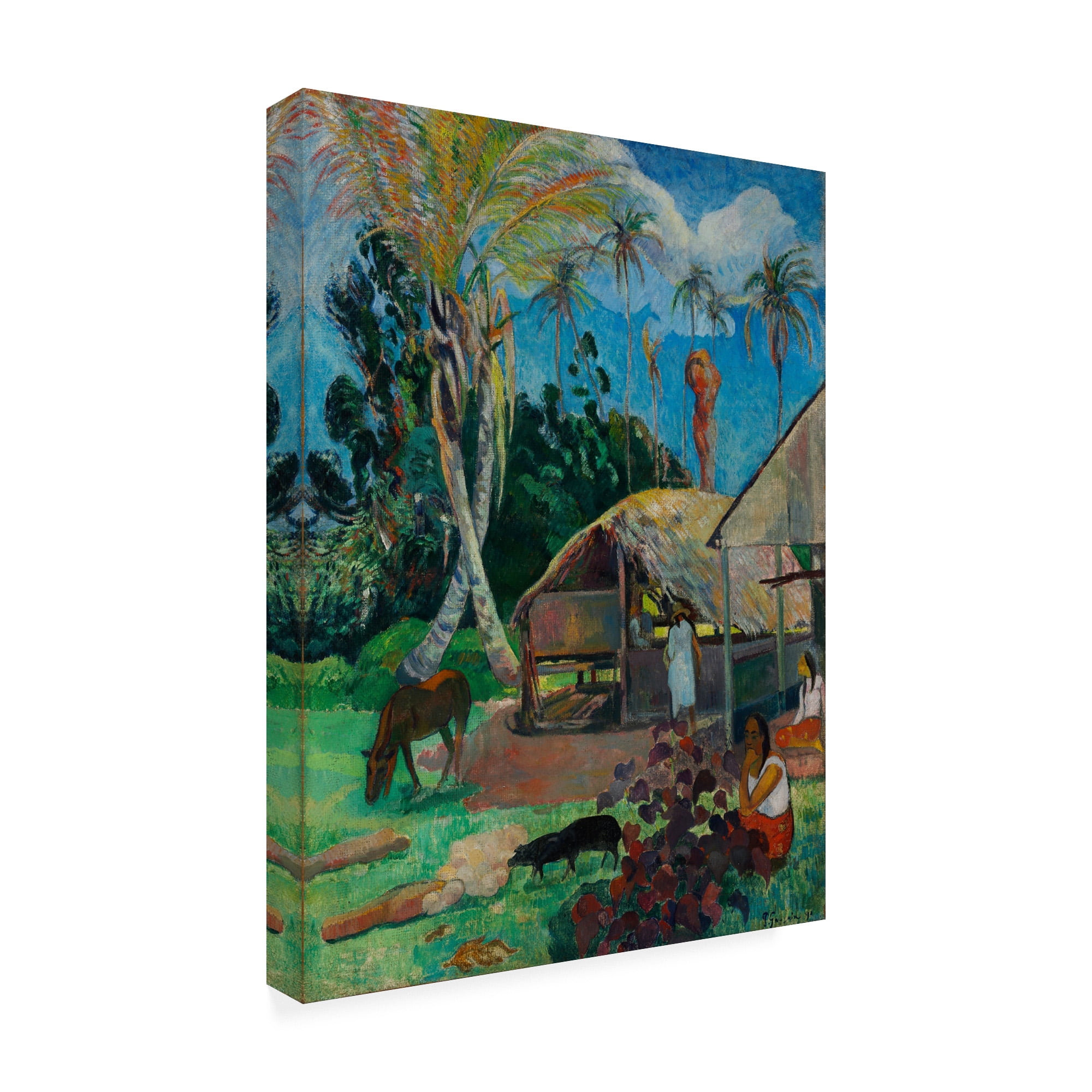 Trademark Fine Art 'The Black Pigs' Canvas Art by Gauguin