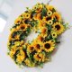 thumbnail image 5 of Corona de girasol artificial de 20 pulgadas, corona de flores amarillas para puerta de entrada, pared, ventana, decoración colgante, puerta de entrada, casa de campo (metálica, 20 pulgadas), 5 of 7