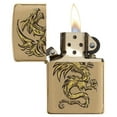 thumbnail image 3 of Zippo Dragon Design Brushed Brass Pocket Lighter, 3 of 7