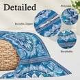 thumbnail image 3 of Blue Boho Floral Long Body Pillow Covers, Ethnic Tribal Abstract Flowers Motifs Soft Throw Pillow Cases with Invisible Zipper, Decorative Pillowcase Pillows Protectors for Sofa Bed Couch 20"x60", 3 of 9
