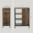 thumbnail image 6 of Landia Home 34"H x 24” W x 13"D Bathroom Cabinet with Steel Frame, 3 Shelves, Brown, CVA6114U, 6 of 7