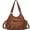 Brown, variant on Y2k Purse Women Large Capacity Hobo PU Leather Satchel Handbag Multi-pocket Goth Trendy Punk Clutch Tote Bag
