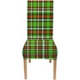 thumbnail image 2 of Red Green Plaid Christmas Chair Covers,Christmas Green Red and Whitespandex Stretch Dining Room Chair Cover Set of 6,Removable Washable Kitchen Parsons Chair Covers Seat Slipcovers, 2 of 6