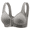 Gray, variant on VEOFUX Women's Wireless Front Closure Bra - Seamless Ribbed Knit Comfort Bra with Wide Straps, No Underwire Support Bralette for Everyday Wear, Gray