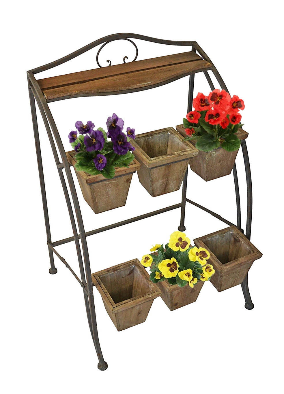 Metal Plant Stand for Outdoor or Greenhouse, Two Tiers