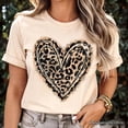 thumbnail image 2 of Leopard Heart Valentine T-Shirt, Watercolor Love Tee, 2 of 10