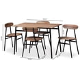 thumbnail image 6 of Baxton Studio Darcia 5 Piece Wood Dining Set in Brown and Matte Black, 6 of 7