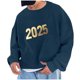 thumbnail image 1 of Sudadera sin capucha para hombre, sudadera con estampado del año 2025, jersey de cuello redondo, manga larga, para ejercicio, sin sombrero, abrigo, sudadera con capucha, blusa de poliéster para hombre, 1 of 4