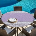 thumbnail image 5 of Purple Silver Stripes Round Tablecloth 45-54 Inch Round Fitted Table Cloth with Elastic Edge, Modern Ombre Abstract Aesthetic Waterproof Table Cover Protector for Outdoor Picnic Party Dining, 5 of 6