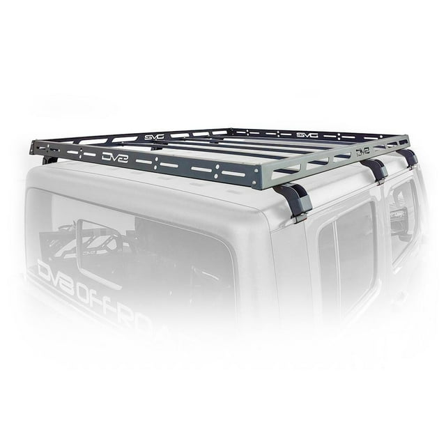 DV8 Offroad Roof Rack RRJL-02 Gutter Rail Mount; Clamp-On; Black; Steel