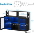 thumbnail image 3 of Homhougo Wine Bar Cabinet with Wine Rack Glass Holder Coffee Bar Storage Cabinet, Sideboard Freestanding Liquor Cabinet Bar for Home Kitchen Living Room, Office, Dining Room with LED Lights, 3 of 7