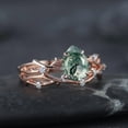 thumbnail image 5 of Pear Cut Moss Agate Diamond Engagement Ring Set 14K Gold Moissanite Branch Twig Promise Wedding Rings Bridal Set For Women, 5 of 5