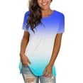 thumbnail image 2 of DondPO Tshirts for Women,Basic Tees Womens Loose Fit Tshirts Tops Casual Workout Yoga Tunic Gradient TShirts Tops Short Sleeve Shirts,Summer Tops for Women 2024,Deal Of The Day Light blue L, 2 of 6
