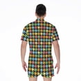 thumbnail image 2 of Colorful Houndstooth Short Sleeve Men'S Rompers Casual Summer Jumpsuits Outfit, 2 of 4