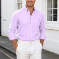 thumbnail image 2 of RUTAYY Men's Shirts Long Sleeve Solid Color Casual Everyday Comfortable Button Down with Button Tops Classic Holiday Blouse, 2 of 4