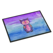 Carolines Treasures BB7427JMAT 24 x 36 in. Pink & Purple Owl Watercolor Indoor or Outdoor Mat