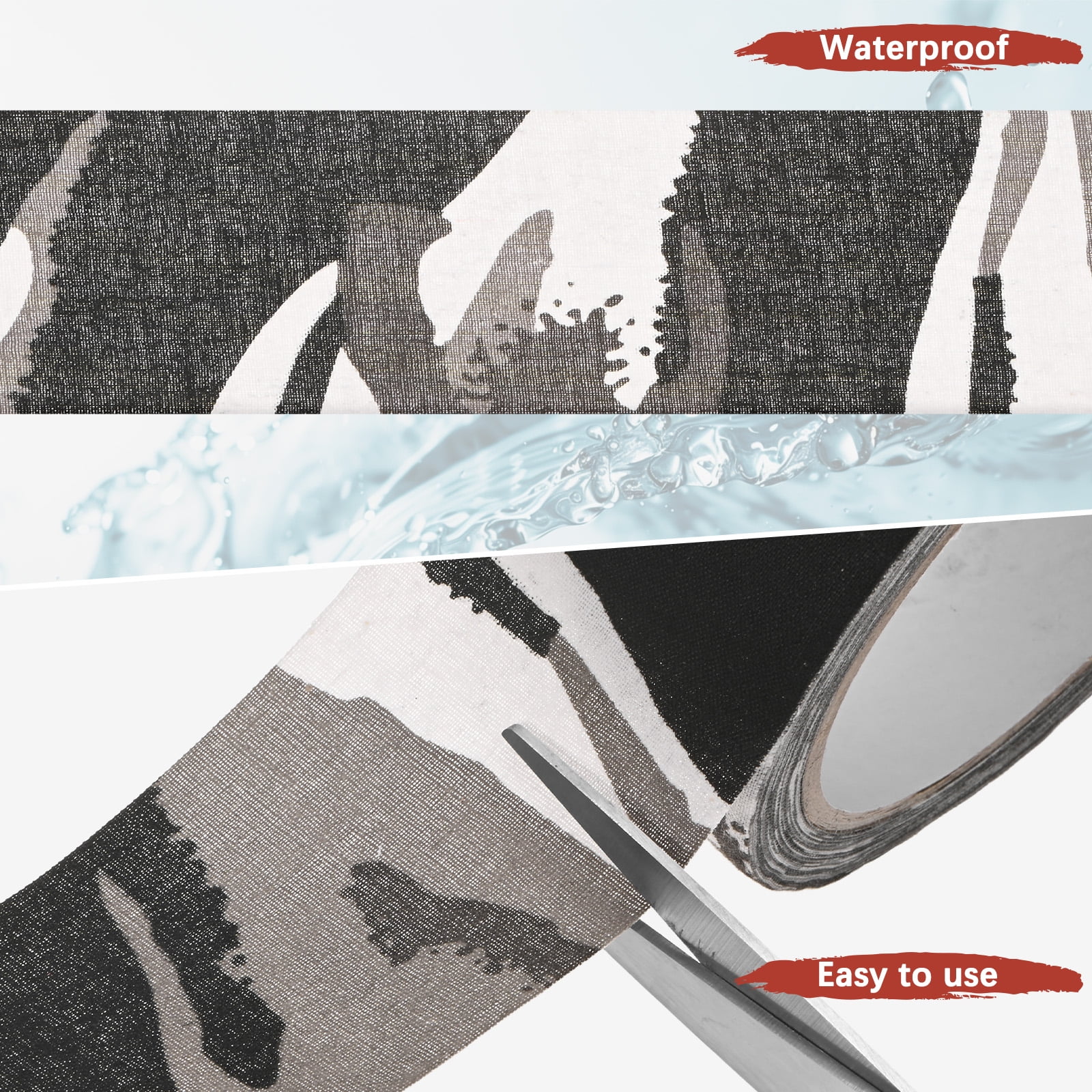 Uxcell 2.0IN x 10.94Yards Camouflage Tape [2PCS] - Self Adhesive Camo Tape for Outdoor Camping & Hunting - [Black+White]