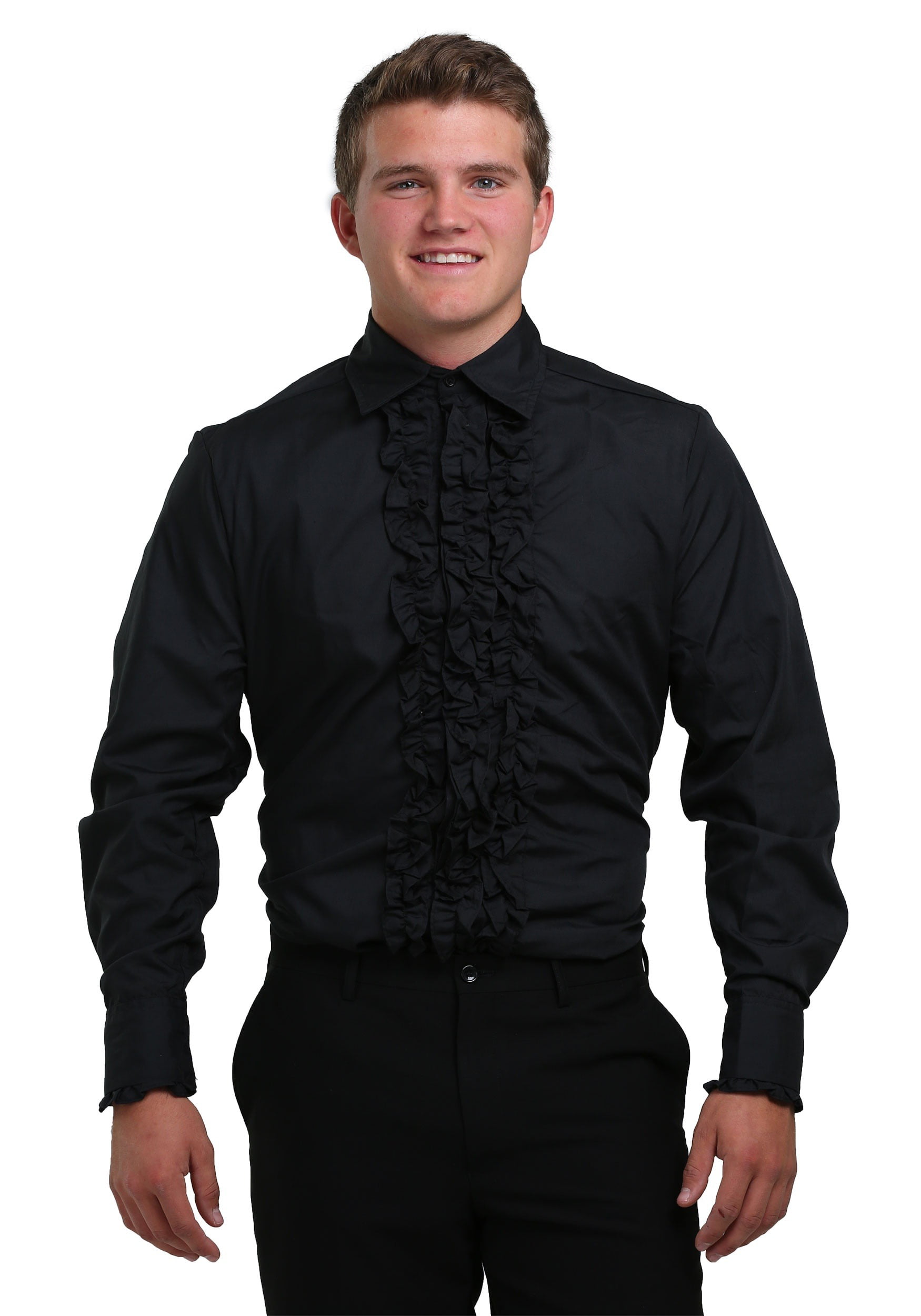 Black Ruffled Tuxedo Shirt - Walmart.com