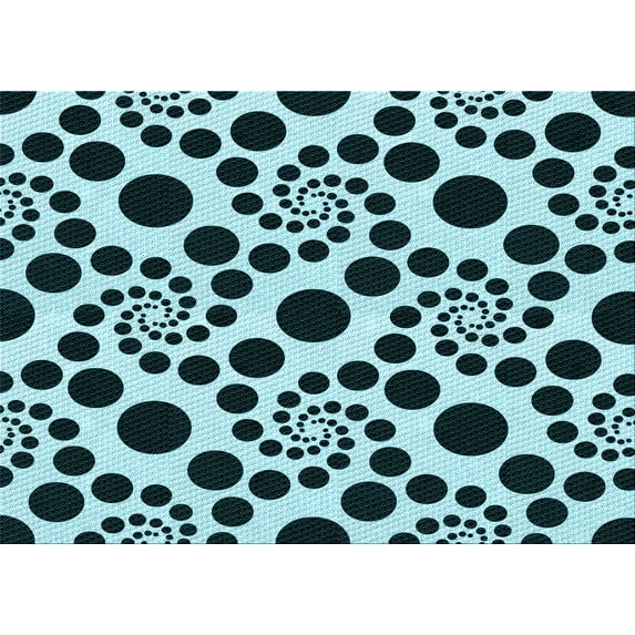 Ahgly Company Indoor Rectangle Patterned Blue Lagoon Blue Area Rugs, 5' x 7'