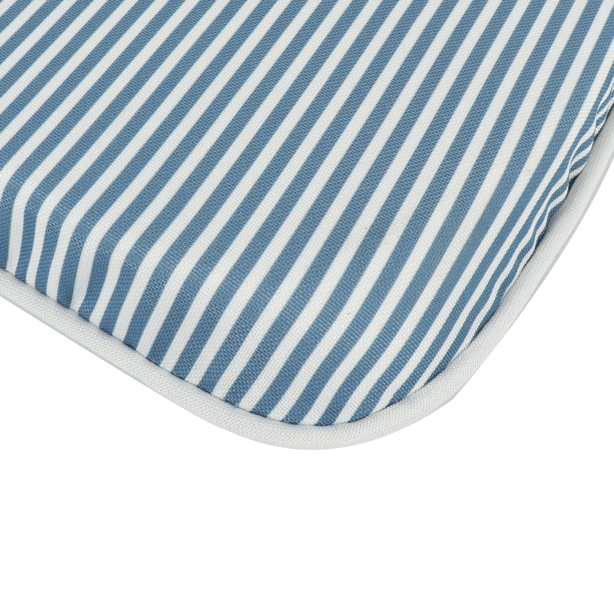 Leumius 4-Pack Outdoor Patio Dining Chair Cushion,All-Weather Water-Repellent U-Shape Thick Foam Seat Cushions with Ties for Garden,Patio & Dining Chairs,17"x16"x2",Blue and White Stripes