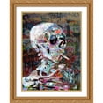 thumbnail image 2 of Stephen Chambers 19x24 Gold Ornate Wood Framed With Double Matting Wall Art Titled - Skull Heavygraffiti, 2 of 6