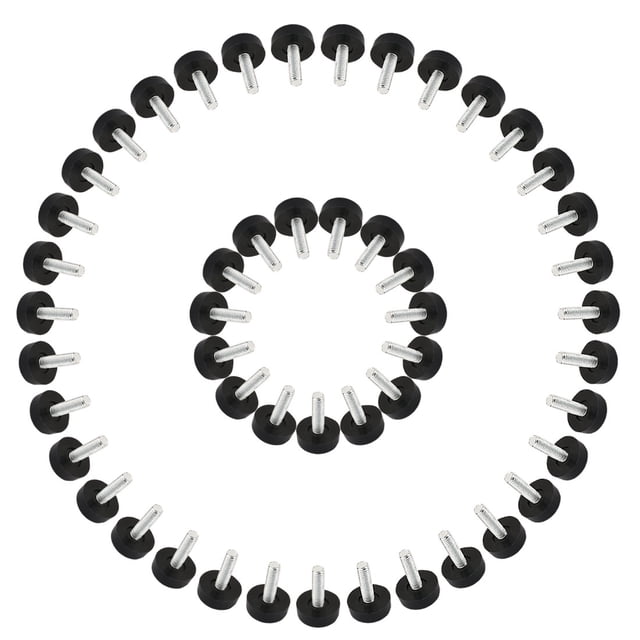 Unique Bargains 50pcs M6x18mm Thread Table Desk Screw On Levelling Foot Feet 20mm Base