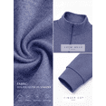 thumbnail image 2 of JWD Mens Quarter Zip Pullover Mock Neck Long Sleeve Casual Sweatshirt Lightweight Knit Top Navy Blue L, 2 of 8