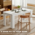 thumbnail image 4 of HOMCOM 63" Modern Dining Table for 4-6 People with Wood Effect, White, 4 of 10