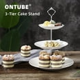 thumbnail image 6 of 3-Tier Cake Stand, Ceramic Cupcake Dessert Stand, Tiered Serving Trays for Parties, Birthday and Wedding (Gold), 6 of 6