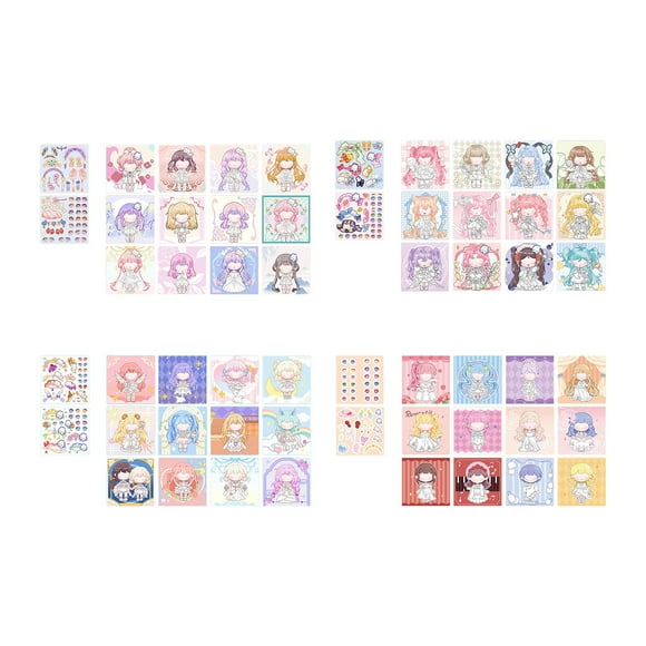 4 Unids Pegatinas de Cara CUTICAT Libro de Pegatinas