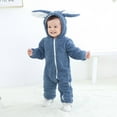 thumbnail image 4 of SYNPOS 0-12M Baby Girl Boy Winter Faux Sherpa Rabbit Ear Hooded Snowsuit Jumpsuit, 4 of 12