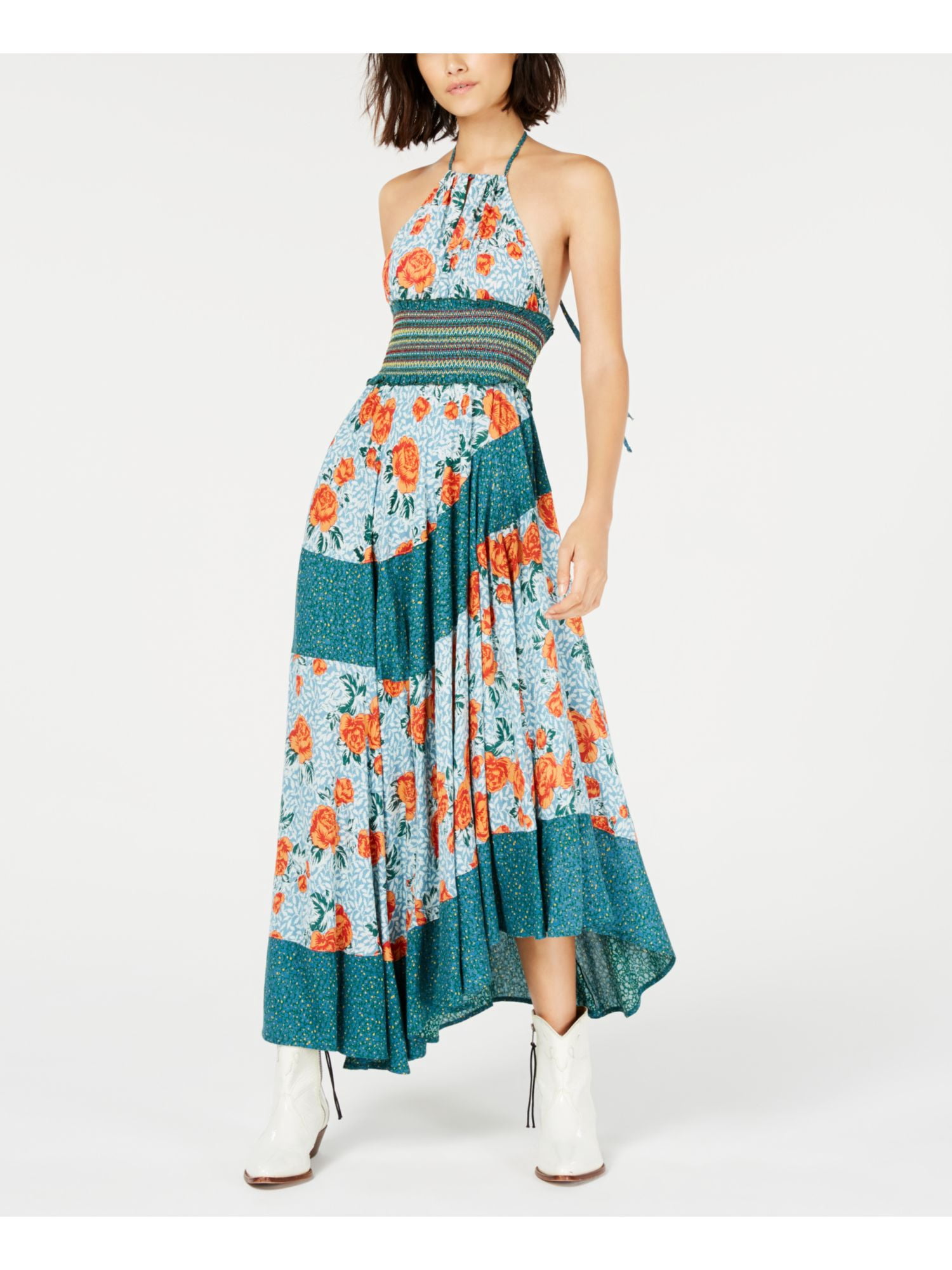 FREE PEOPLE Womens Green Printed 