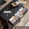 thumbnail image 5 of EastVita Fluted Dresser for Bedroom with 5 Deep Drawers 47in Tall Chest of Drawers with Faux Marble Top Curved Profile Design Modern Wooden Dresser for Living Room Kids Room Hallway-Black, 5 of 8