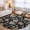 Black, variant on Damask Florals Washable Small Entryway Area Rugs 2'x3', Retro Flower Gray Ornate Vines Buds Black Background Washable Throw Rug Non-Slip Sturdy Edge Binding Carpet for Front Door Floor Room Entry