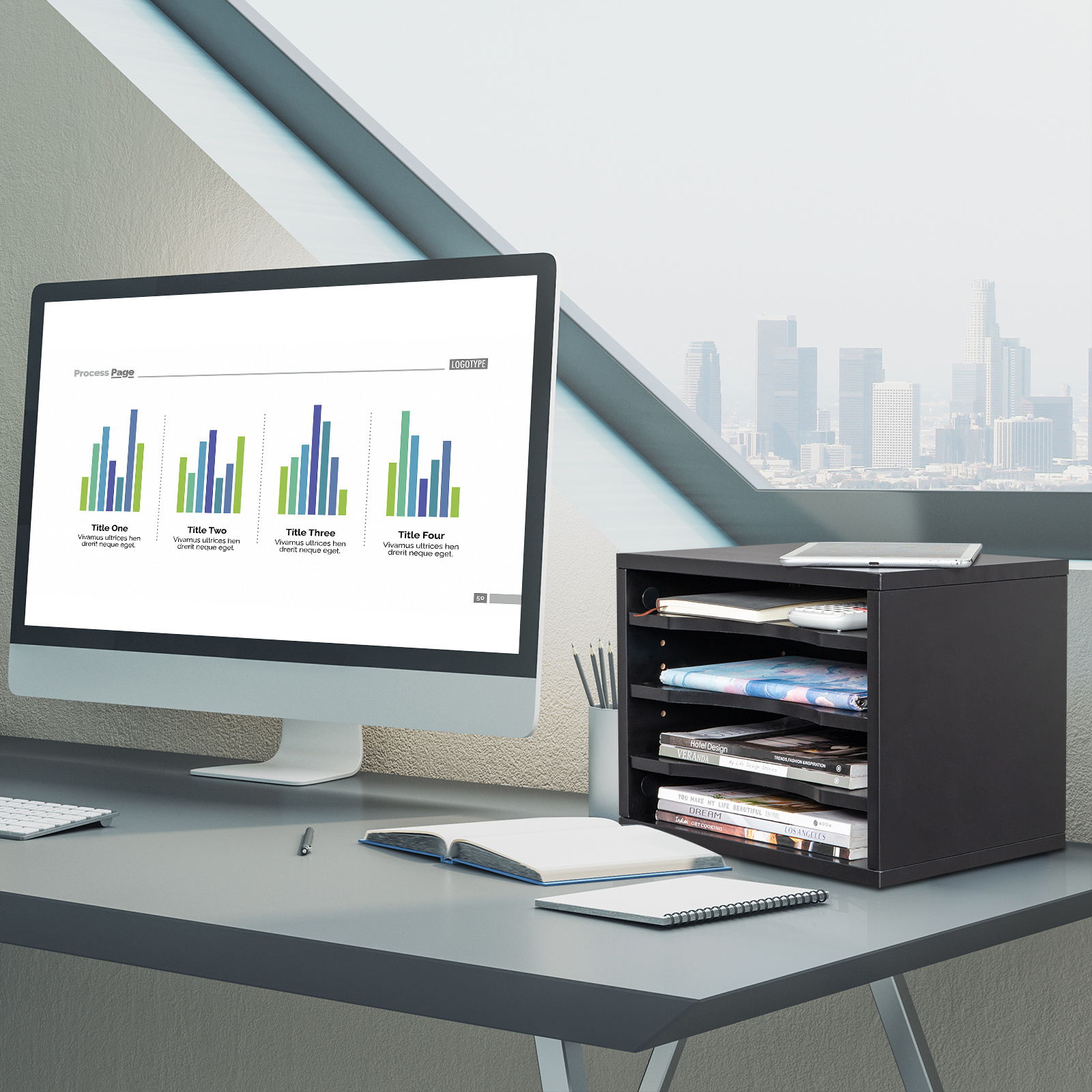 Draliance Desk File Sorter Organizer, Document Letter Mail Tray Sorter