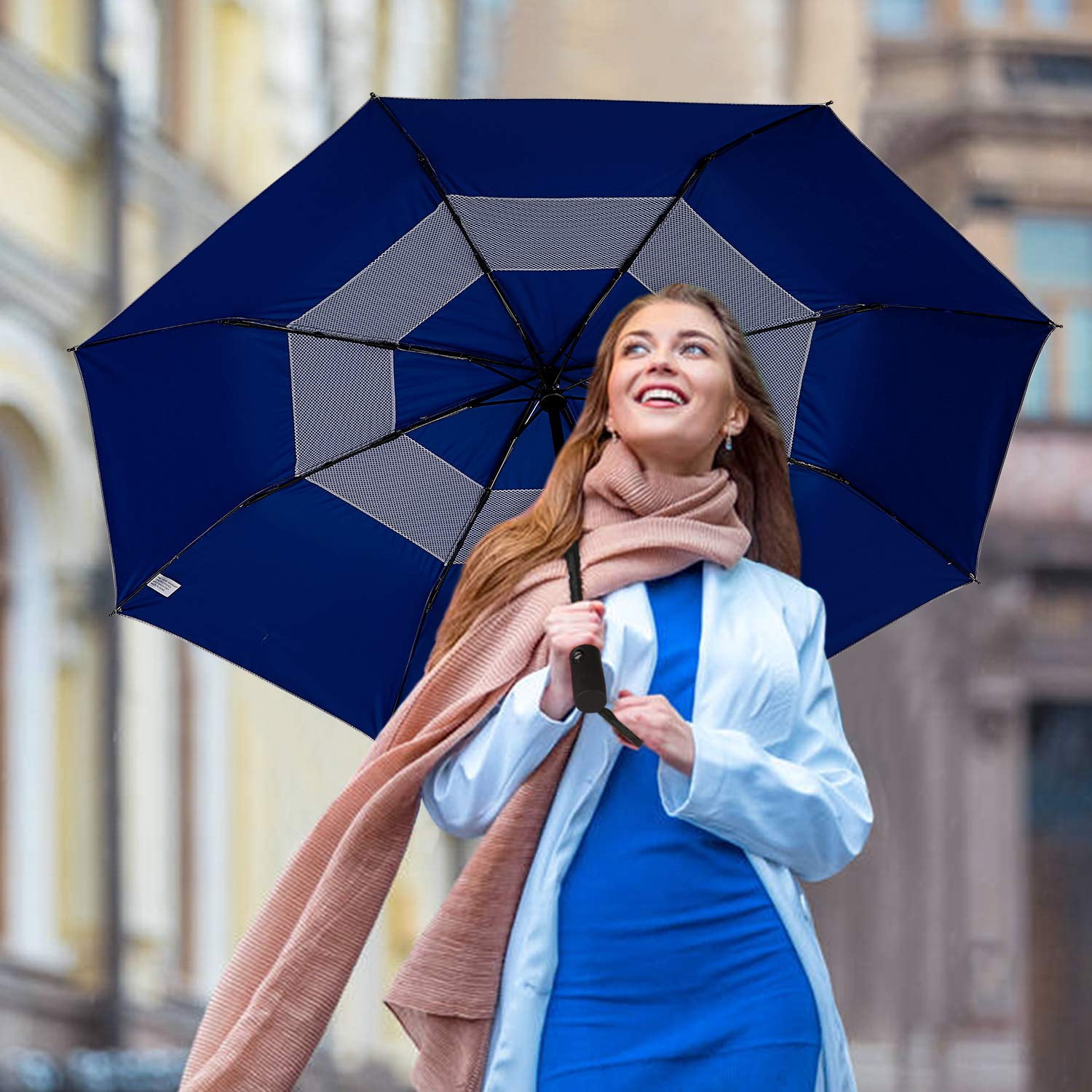 G4Free UPF 50+ UV Protection Travel Umbrella 42/46 Inch Windproof Silver Coating Sun Blocking Umbrella