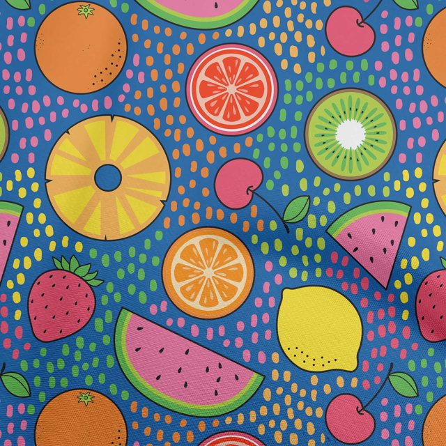 oneOone Cotton Poplin Yellow Fabric Tropical Fruit Craft Projects Decor Fabric Printed By The Yard 42 Inch Wide
