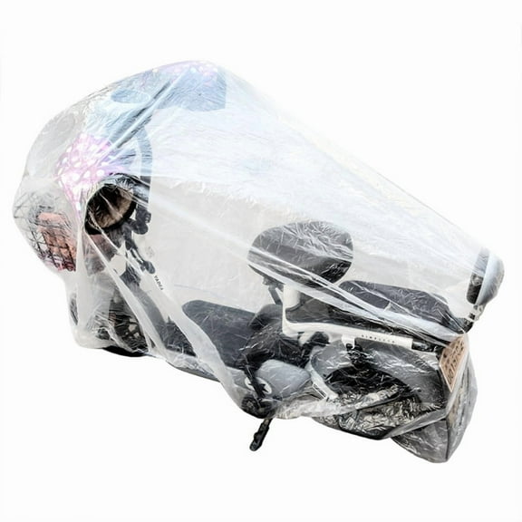 ZUARFY Motorcycle Cover Disposable Transparent Protector Covers All Season Outdoor Waterproof Bike Scooter Rain Dustproof Covers M L XL