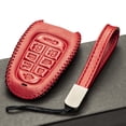 thumbnail image 5 of Vitodeco Genuine Leather Smart Key Fob Case Cover Compatible with Hyundai IONIQ 5, IONIQ 2022 - 2024 (8-Button, Red), 5 of 6